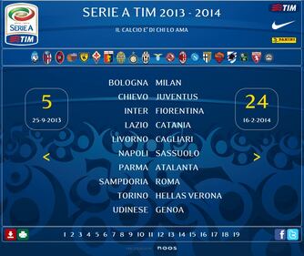 Ecco il calendario del campionato di serie A 15
