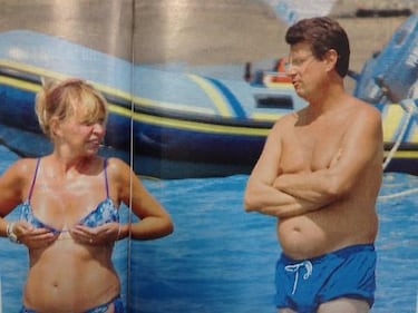 Alessandra Mussolini al mare con il marito 2