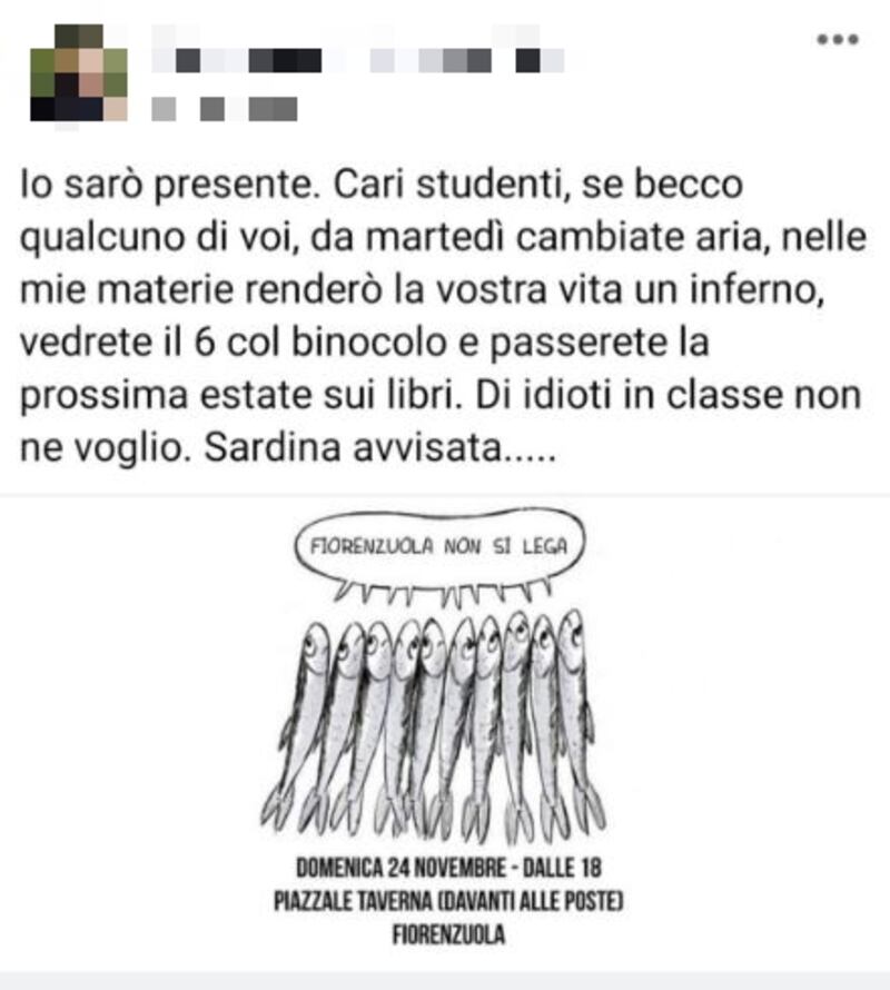 Prof contro Sardine
