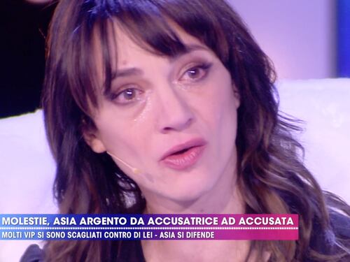 Asia Argento in lacrime e la D’Urso ferma l’intervista