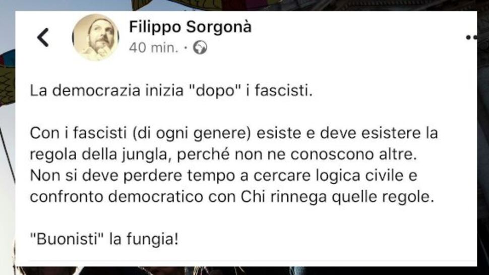 L'odio antifascista della Sardina: "Per loro legge della giungla"