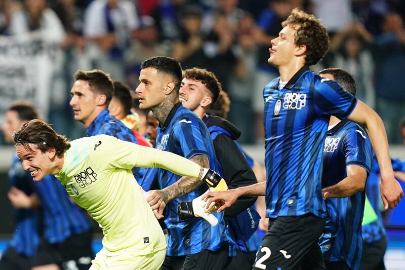 Atalanta festeggiamenti Atalanta Roma