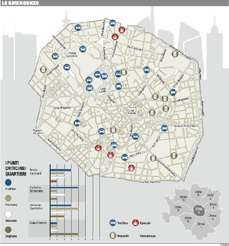 Mappa segnalazioni Zona 1
