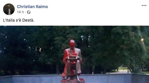Lo scrittore dem esulta per lo sfregio a Montanelli: "Simbolo di razzismo e cultura dello stupro"