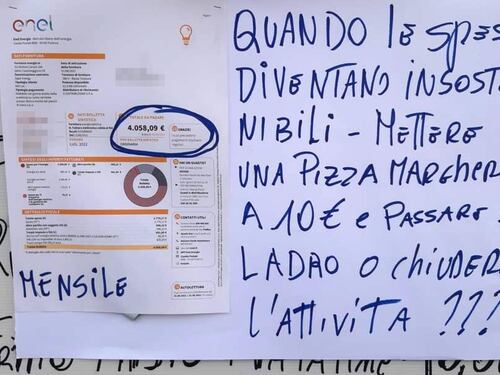 Bolletta da 4 mila euro, il titolare: "Pizza a 10 euro o chiudo?"