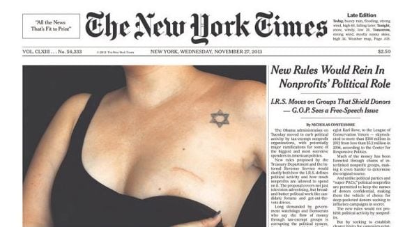 Seno di una donna ebrea in prima pagina: scoppia la polemica sul New York Times