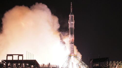 La partenza della Soyuz da Baikonour 11