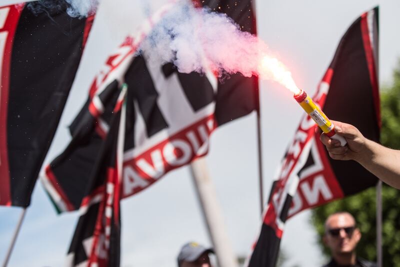 Il corteo di Forza Nuova contro Lucano 1