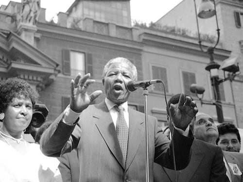 1990, Mandela in visita a Roma