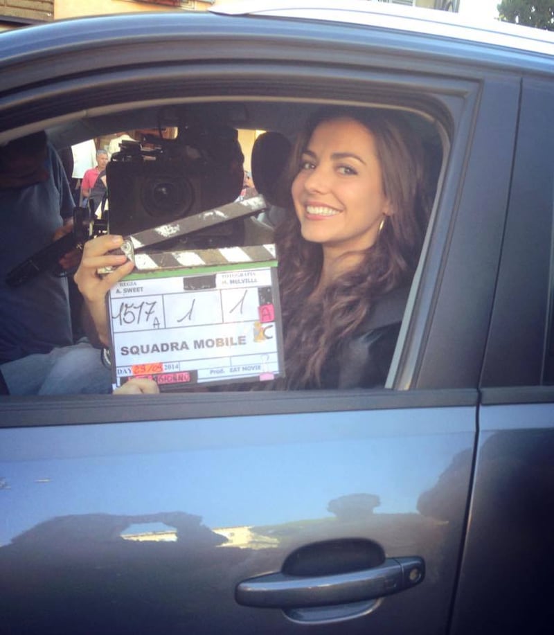Laura Barriales sul set