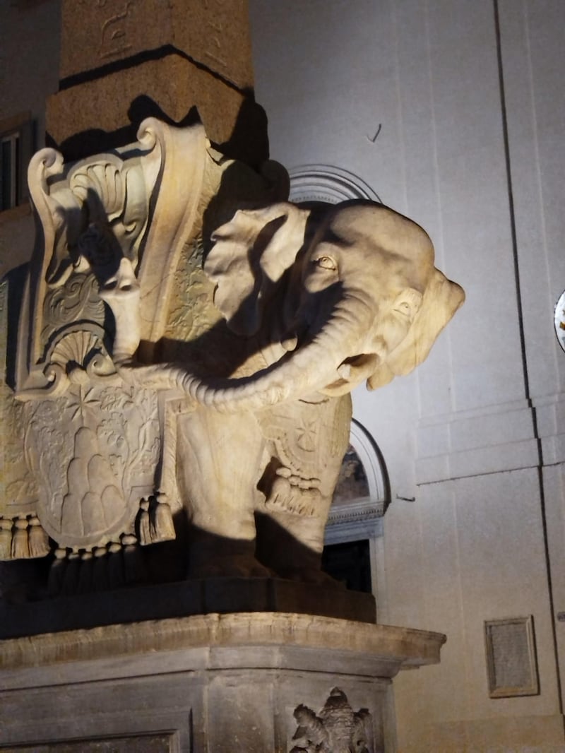 Danneggiato l'elefantino del Bernini a Roma: le foto 1