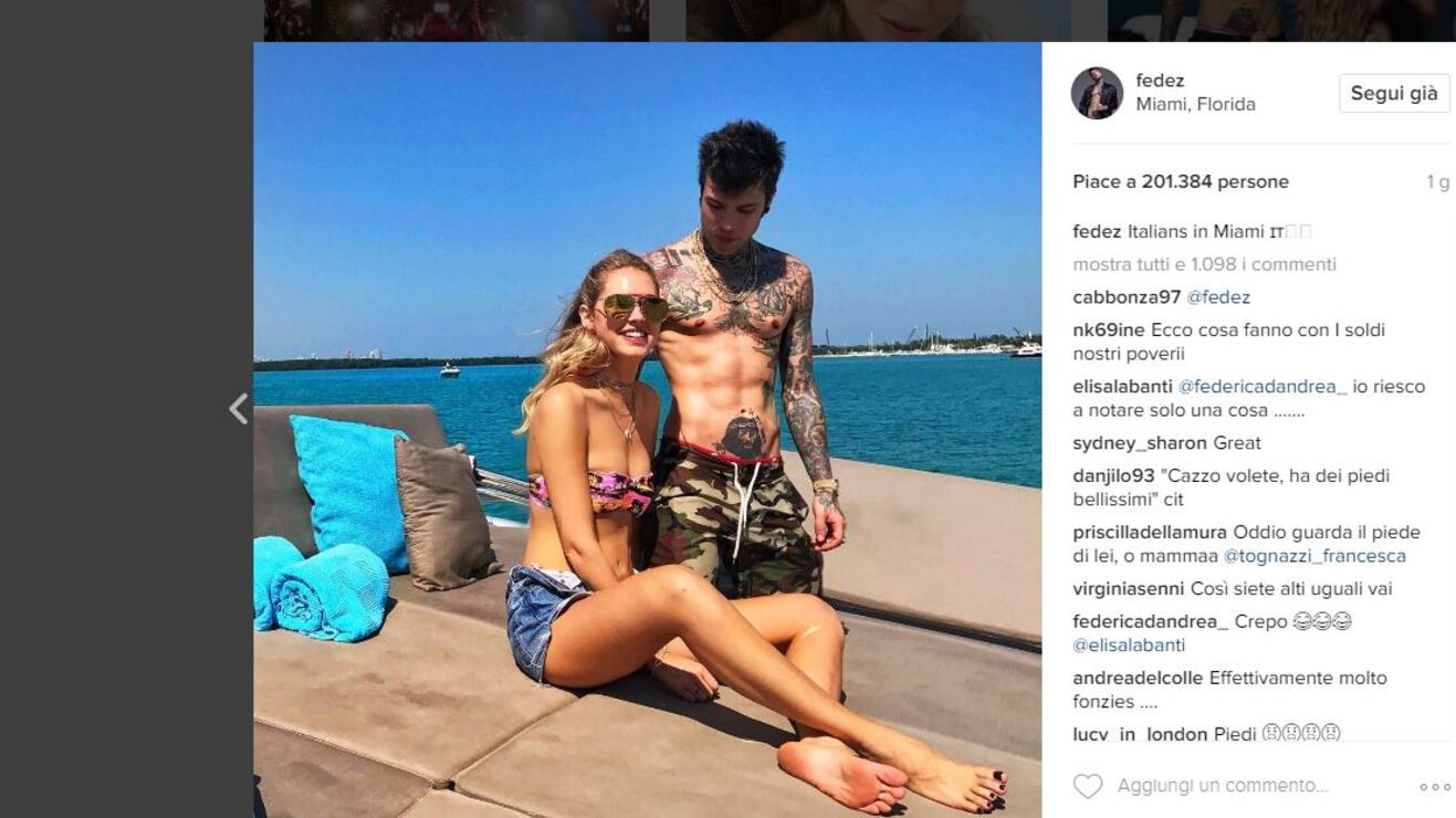 Fedez e Chiara Ferragni sempre più innamorati a Miami