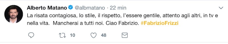 Fabrizio Frizzi, il cordoglio social dei vip 9