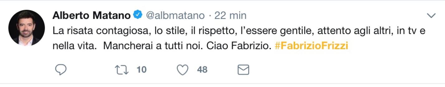 Fabrizio Frizzi, il cordoglio social dei vip 9