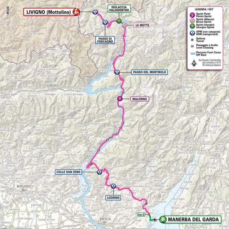 Giro 2024 tappa 15 planimetria