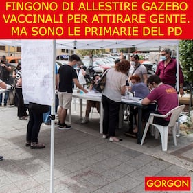 Ecco la satira del giorno. Falsi gazebo vaccinali 1