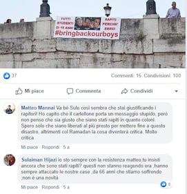 Screenshot sul profilo Facebook di Hijazi 2