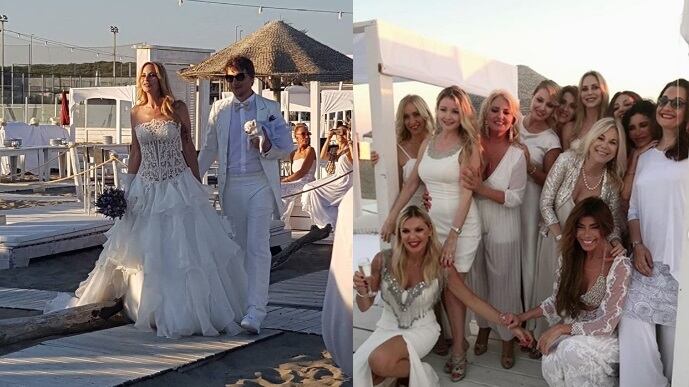Matrimonio sulla spiaggia per Stefania Orlando, white party e tanti vip