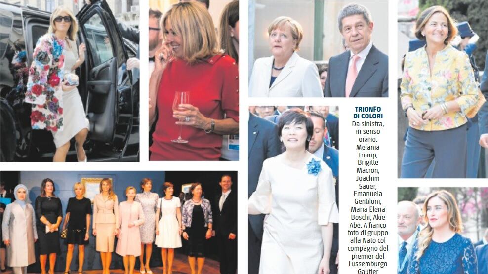 Melania a fiori, Brigitte corallo. Le super mogli (più un marito)