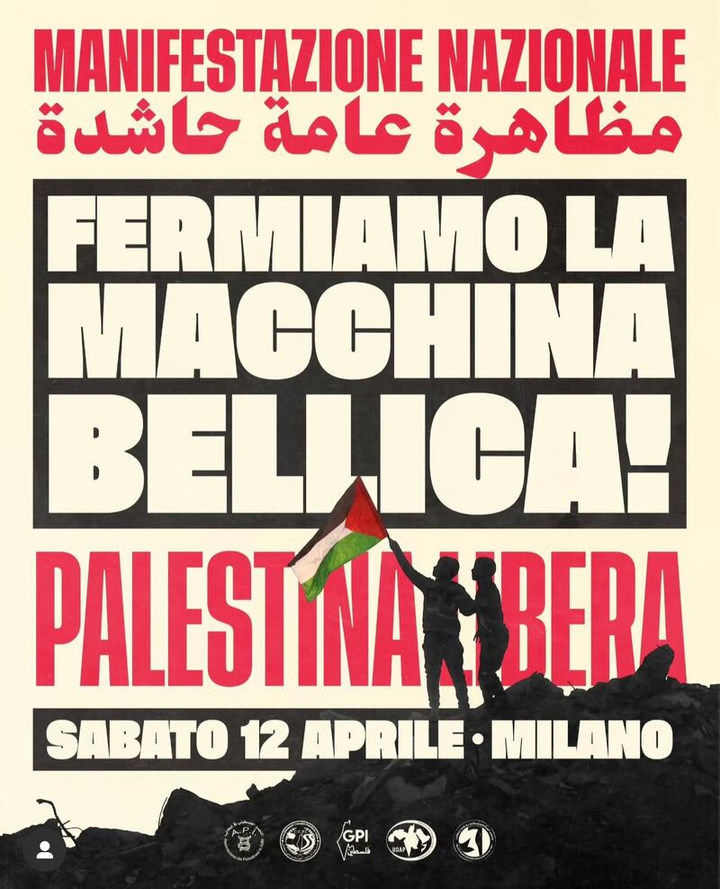 Il corteo anti Israele a Milano 1