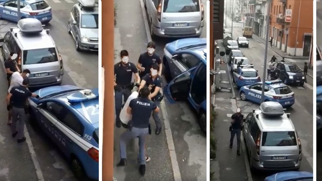 Sette agenti contro uno (scalzo): rocambolesca fuga aggrappato all'auto