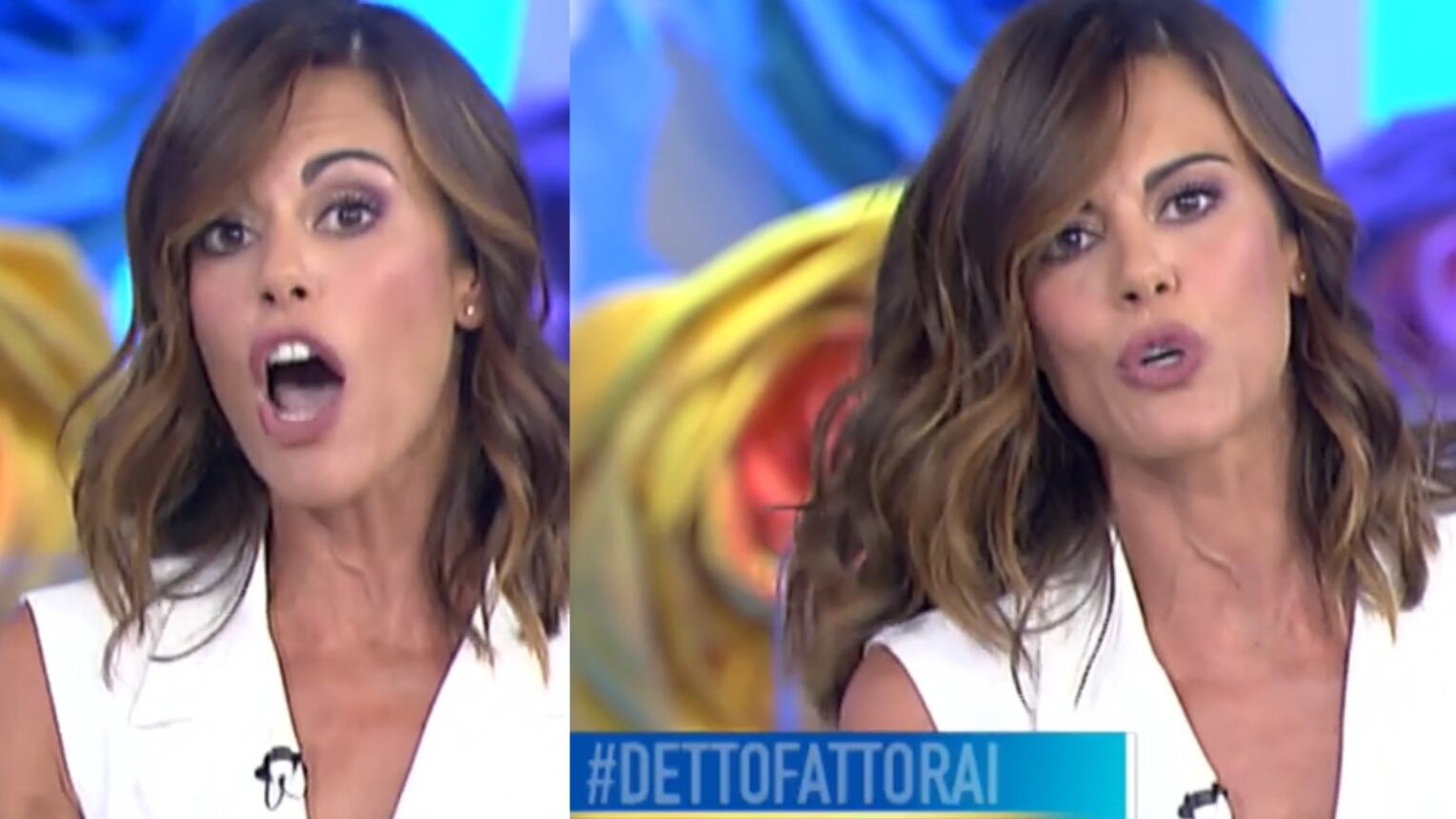 Bianca Guaccero si libera dell'imbottitura del reggiseno: il gesto anti-body shaming a Detto Fatto