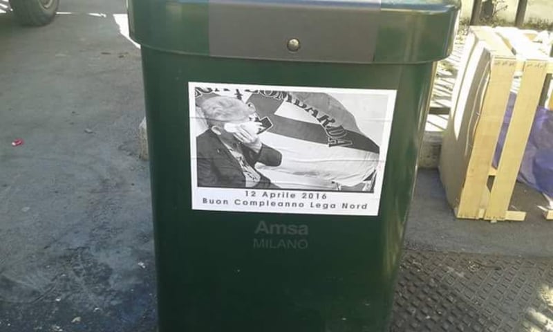 Volantino centri sociali contro Lega Nord