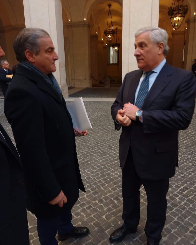 Beppe Incocciati e Antonio Tajani (Facebook)