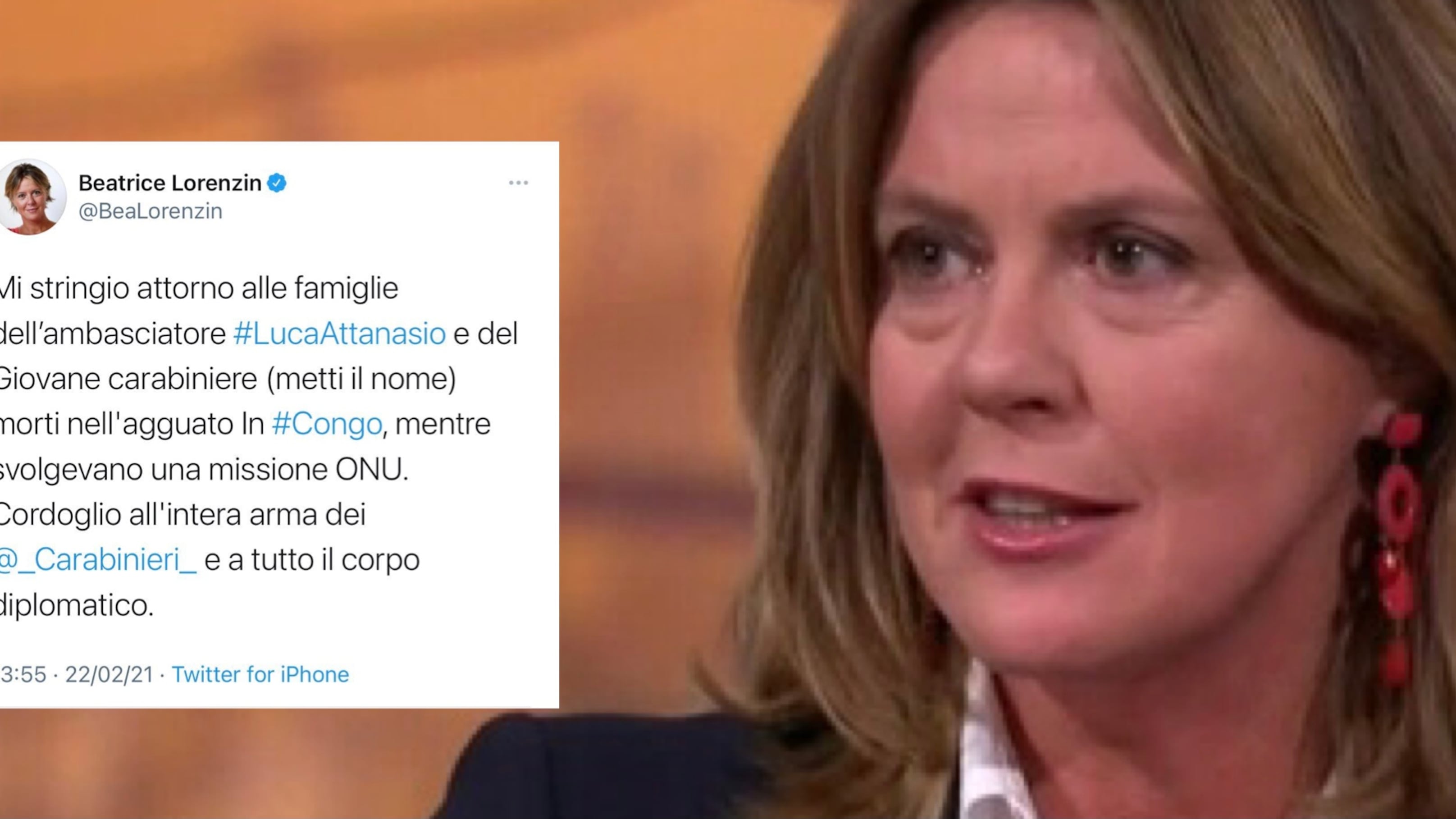 La gaffe della Lorenzin nel tweet di cordoglio per gli italiani uccisi