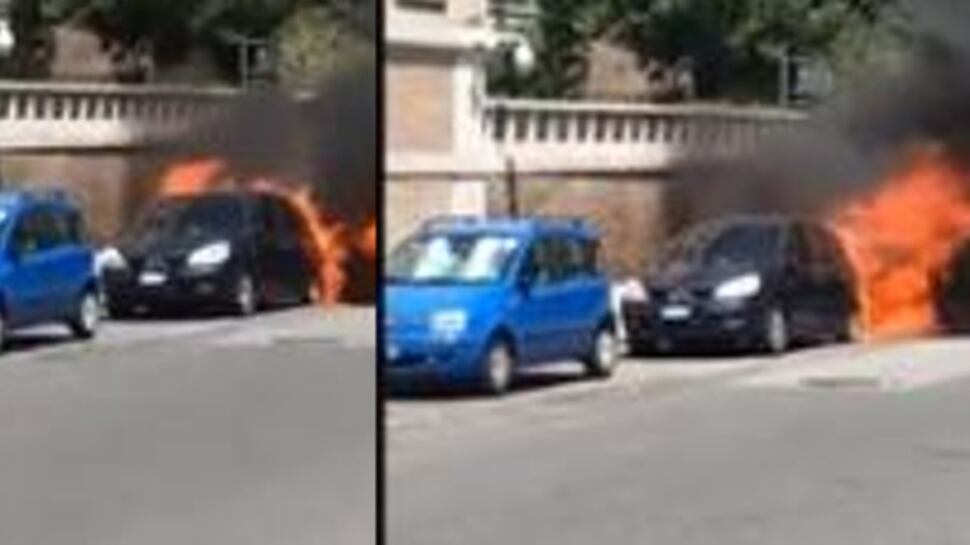 Paura a Roma, sudanese dà fuoco ad auto davanti ambasciata degli Emirati Arabi