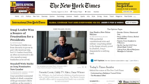 Robin Williams, la notizia sulla stampa estera 3