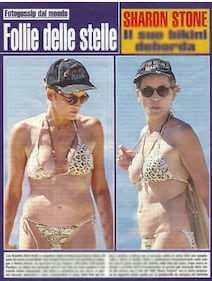 Sharon Stone, il seno sfugge dal costume 2
