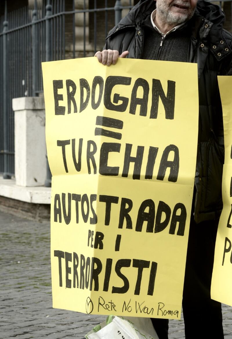 Protesta curda a Roma nel giorno della visita di Erdogan 4