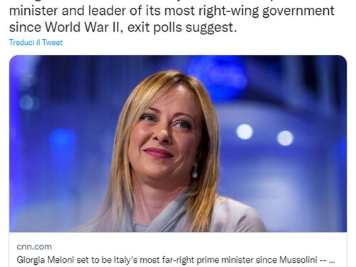I siti stranieri esaltano la Meloni. Ma la Cnn già parla del Duce