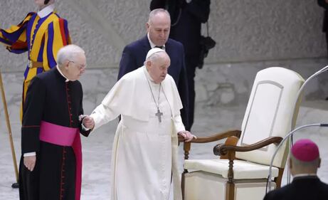 Imprevisto per Papa Francesco: il bastone cede, il Pontefice vacilla per qualche istante 4