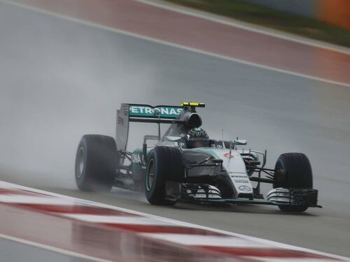 F1 Usa, la pioggia accorcia le qualifiche. Pole per Nico Rosberg