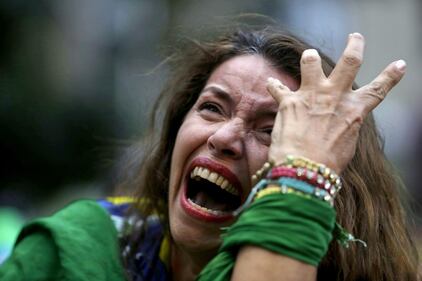 La disperazione dei tifosi brasiliani 1