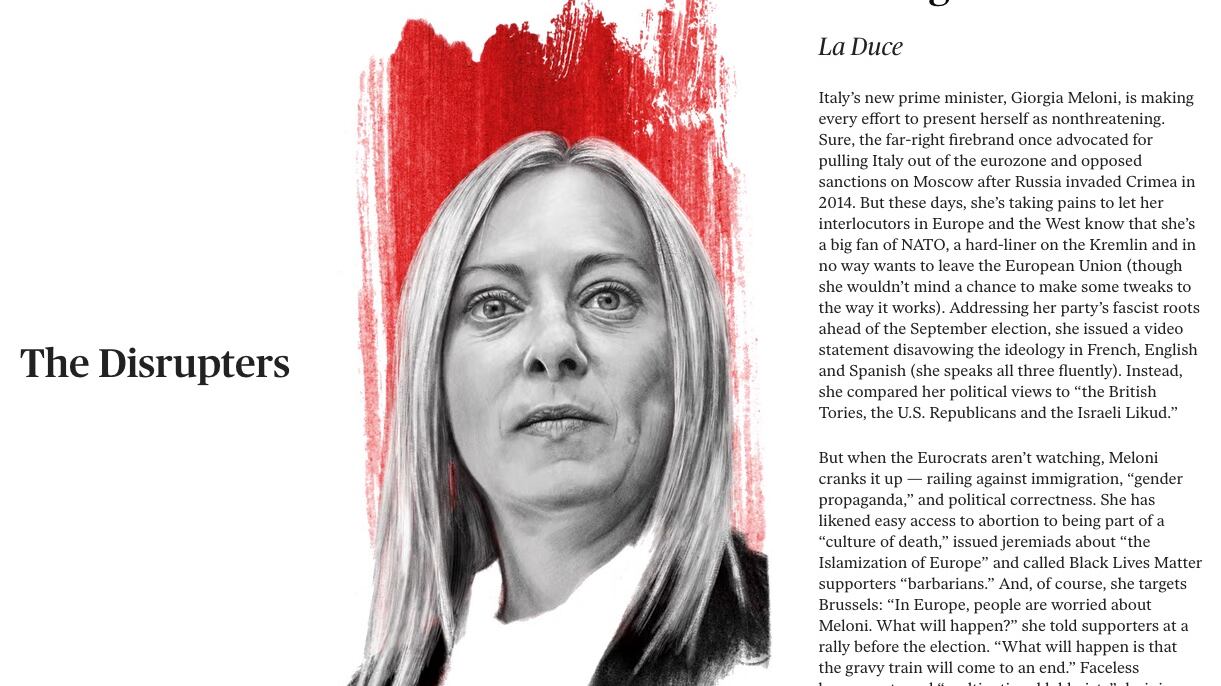 Meloni diventa "La Duce": è bufera sulla classifica di Politico
