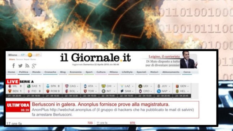 "Arrestato Berlusconi". Gli hacker attaccano il sito del "Giornale"