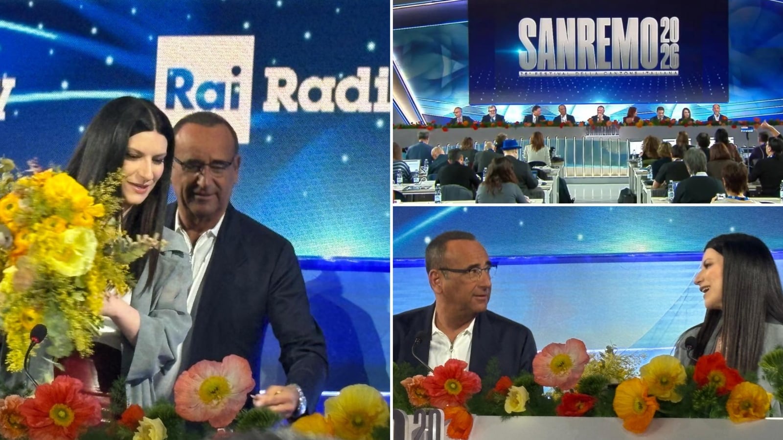Sanremo, Conti si commuove parlando di Baudo. Su Pucci: "Io indipendente nel mio lavoro"