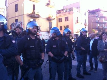 Corteo anti-rom di via Battistini a Roma 3