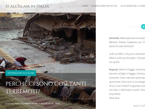 Il delirio del sito islamista: "Il sisma punizione di Allah"