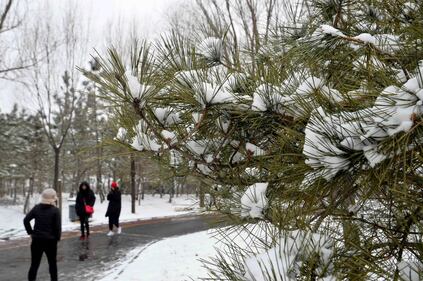 Cina ,la neve rende magica la città vecchia di Qingzhou 2
