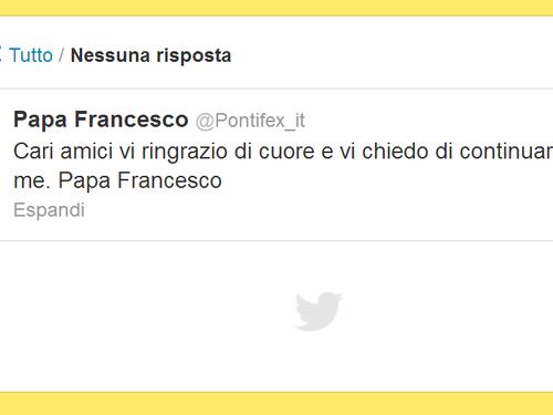 Il primo tweet di Papa Francesco