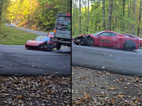 Affronta la "Coda del drago" ma si schianta contro un camion: Ferrari da 200mila euro distrutta