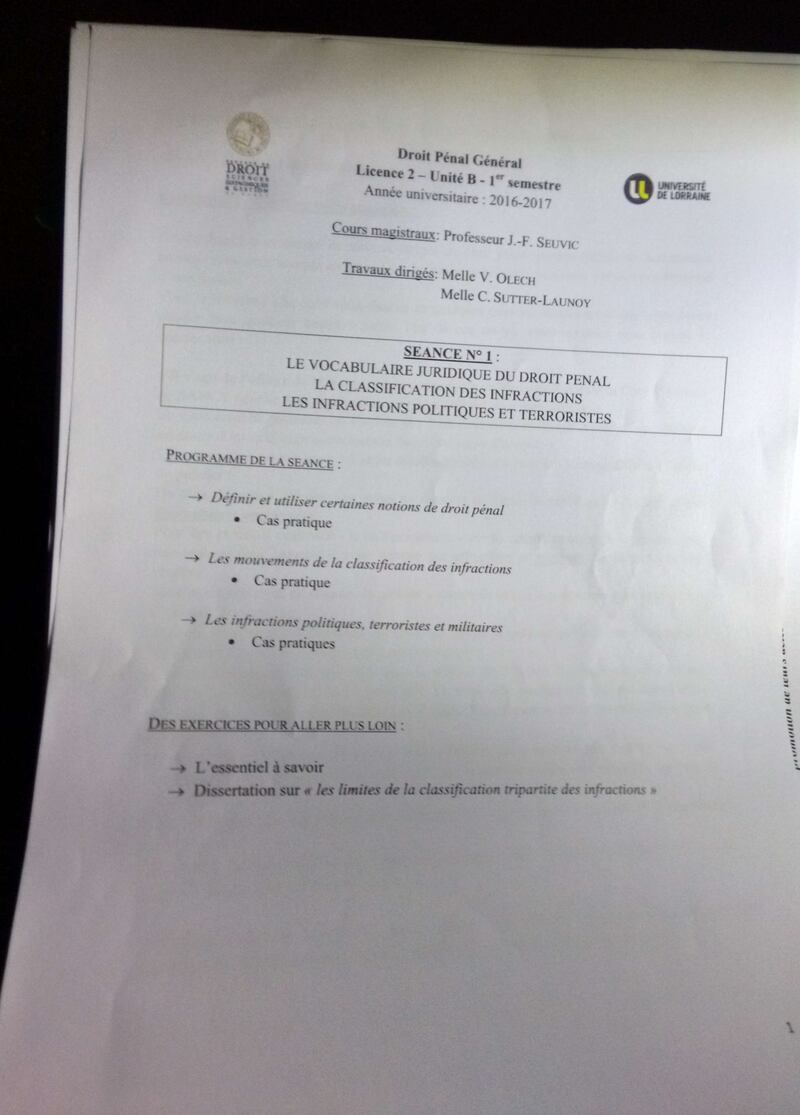 Il test dell'Università di Lorena 1
