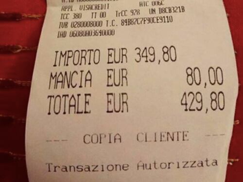 Roma, chiuso, riaperto e multato il ristorante dello scontrino choc