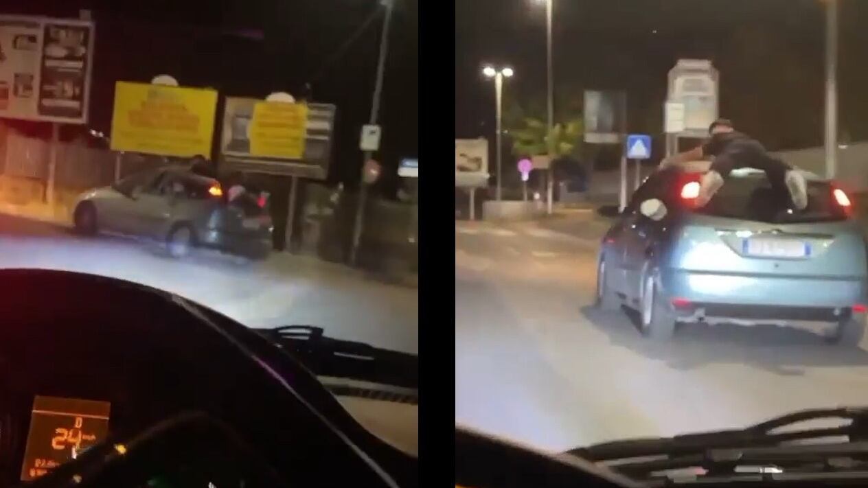 Aggrappati al tetto di un'auto in corsa, l'ultima follia dei giovani per un like