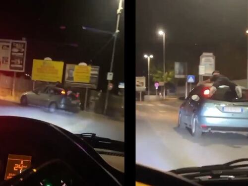 Aggrappati al tetto di un'auto in corsa, l'ultima follia dei giovani per un like
