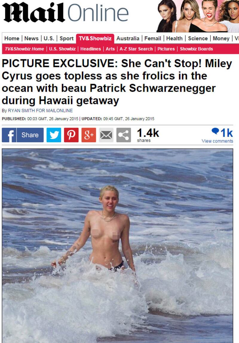 Miley Cyrus nuda sul Daily Mail 2